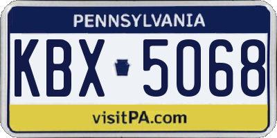 PA license plate KBX5068