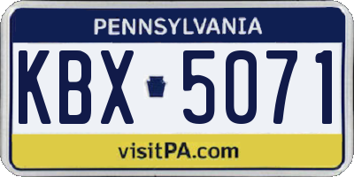 PA license plate KBX5071