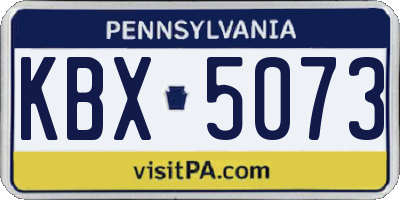 PA license plate KBX5073