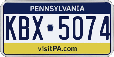 PA license plate KBX5074