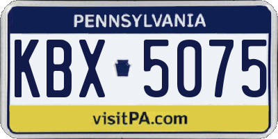 PA license plate KBX5075