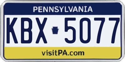 PA license plate KBX5077