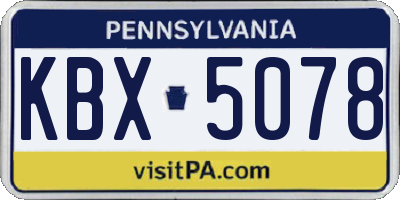 PA license plate KBX5078