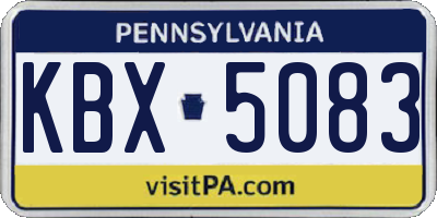 PA license plate KBX5083