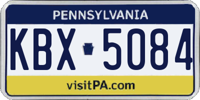 PA license plate KBX5084