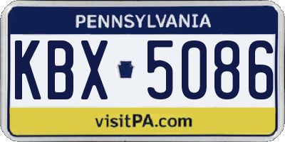 PA license plate KBX5086