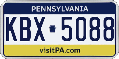 PA license plate KBX5088
