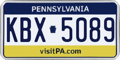 PA license plate KBX5089