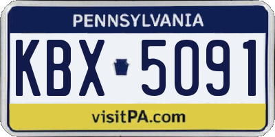 PA license plate KBX5091