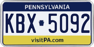 PA license plate KBX5092