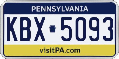 PA license plate KBX5093