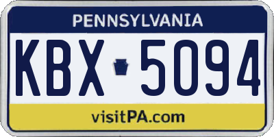 PA license plate KBX5094