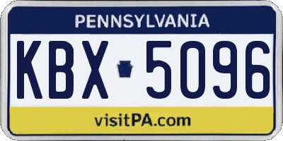 PA license plate KBX5096