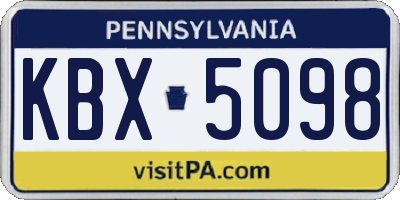 PA license plate KBX5098
