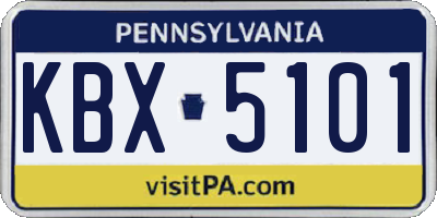 PA license plate KBX5101