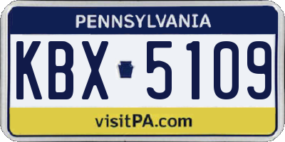 PA license plate KBX5109