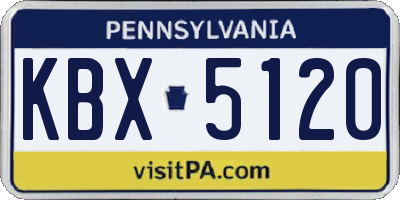PA license plate KBX5120