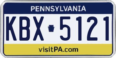 PA license plate KBX5121