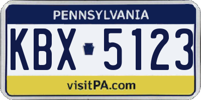 PA license plate KBX5123