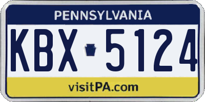 PA license plate KBX5124
