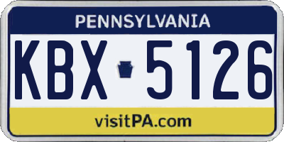 PA license plate KBX5126