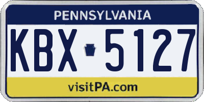 PA license plate KBX5127