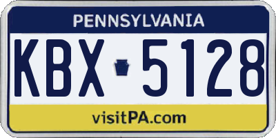 PA license plate KBX5128