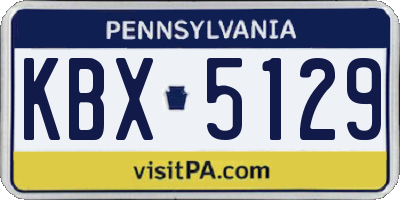 PA license plate KBX5129