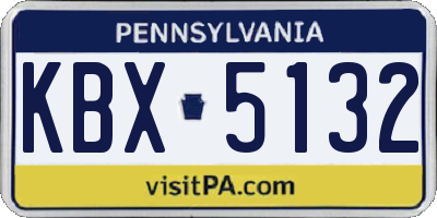 PA license plate KBX5132