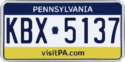 PA license plate KBX5137