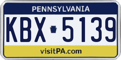 PA license plate KBX5139