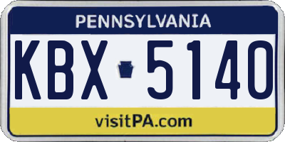 PA license plate KBX5140
