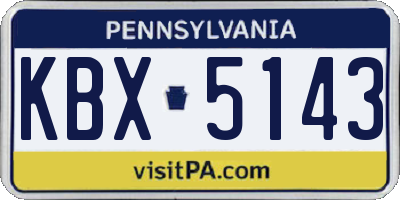 PA license plate KBX5143