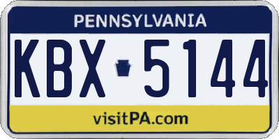 PA license plate KBX5144