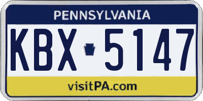 PA license plate KBX5147