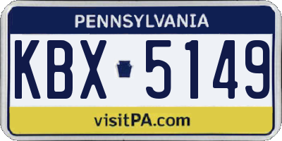 PA license plate KBX5149