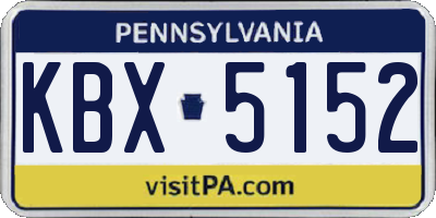 PA license plate KBX5152