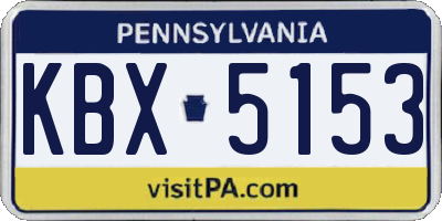 PA license plate KBX5153