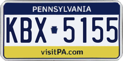 PA license plate KBX5155