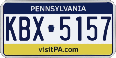 PA license plate KBX5157