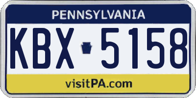PA license plate KBX5158