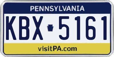 PA license plate KBX5161