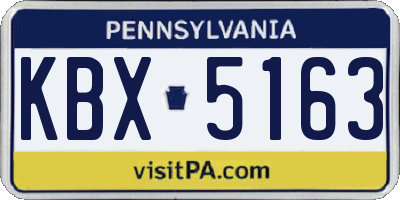 PA license plate KBX5163