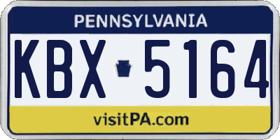 PA license plate KBX5164