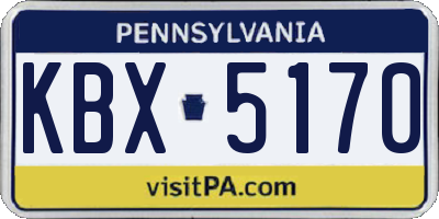 PA license plate KBX5170
