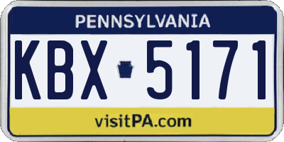 PA license plate KBX5171