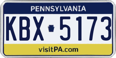 PA license plate KBX5173