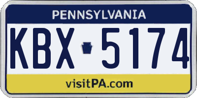 PA license plate KBX5174