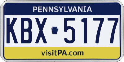 PA license plate KBX5177