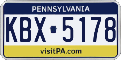 PA license plate KBX5178